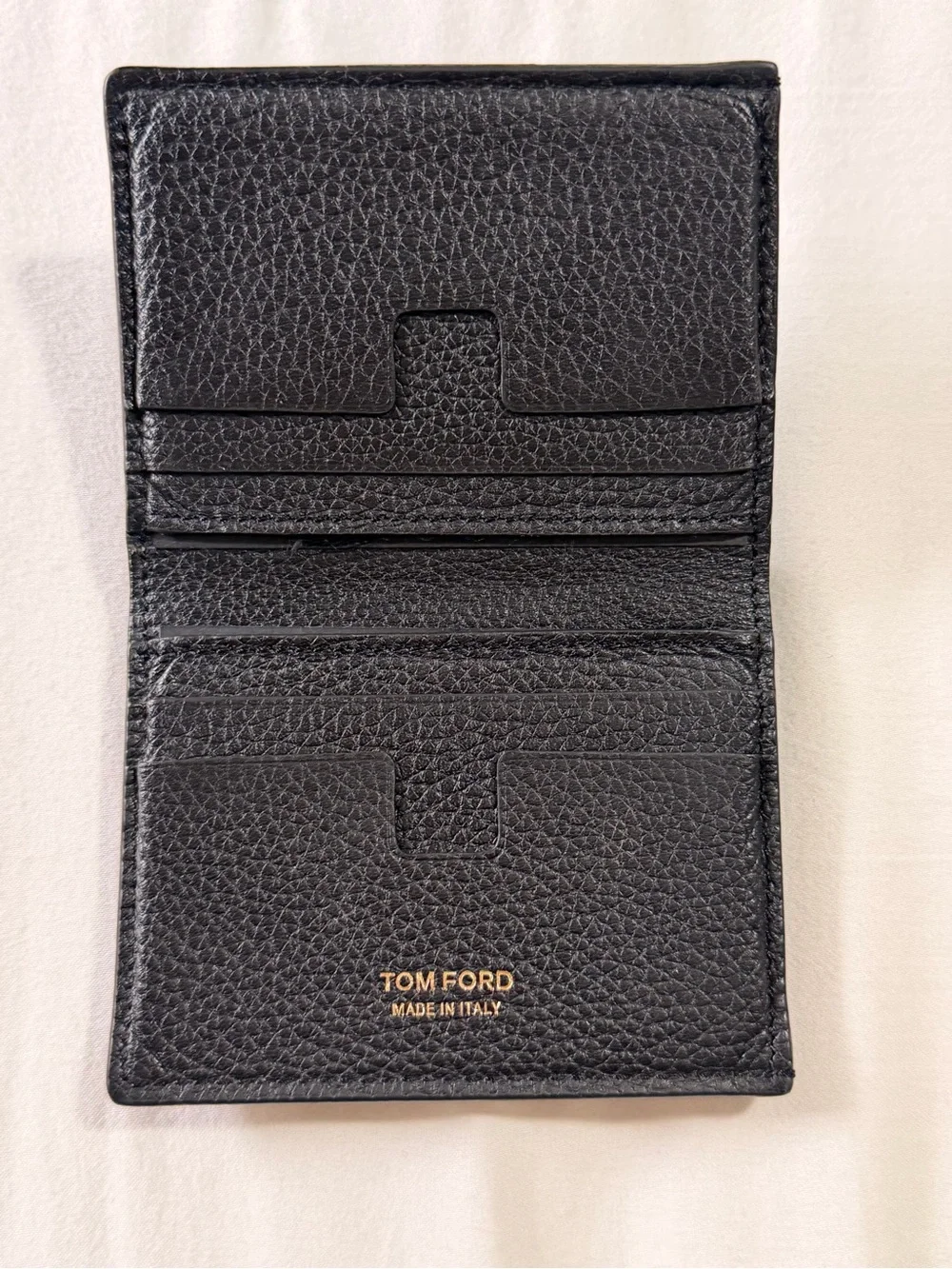 Tom Ford Black Pebbled Leather Card Holder